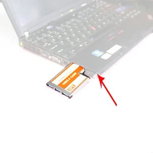 Переходник USB 3,0Express 54 мм, 3 порта, скрытые внутри, для PCMCIA, ноутбука, ПК