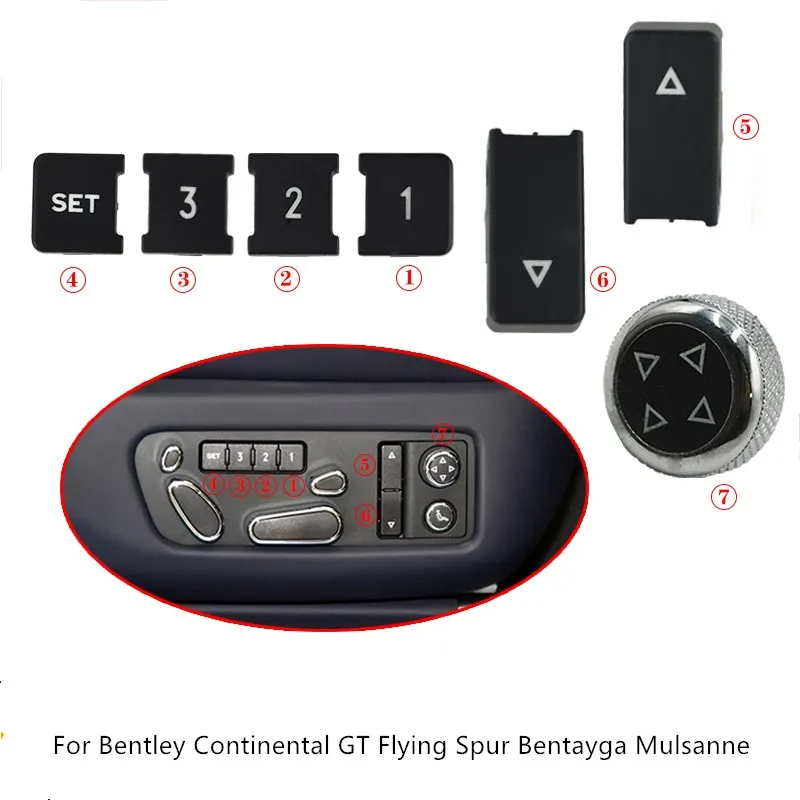 

For Bentley Continental GT Flying Spur Bentayga Mulsanne Seat Switch Adjustment Button Cover