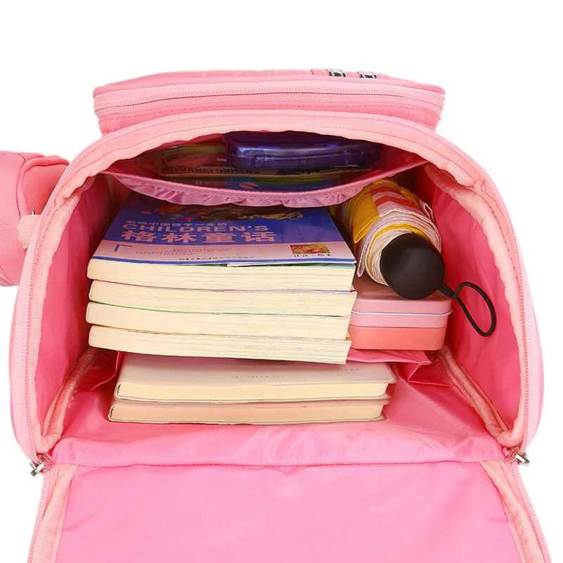 2023 NEW school bag for girls children orthopedic backpack kids cartoon print Nylon waterproof book bag primary 1-3 grade