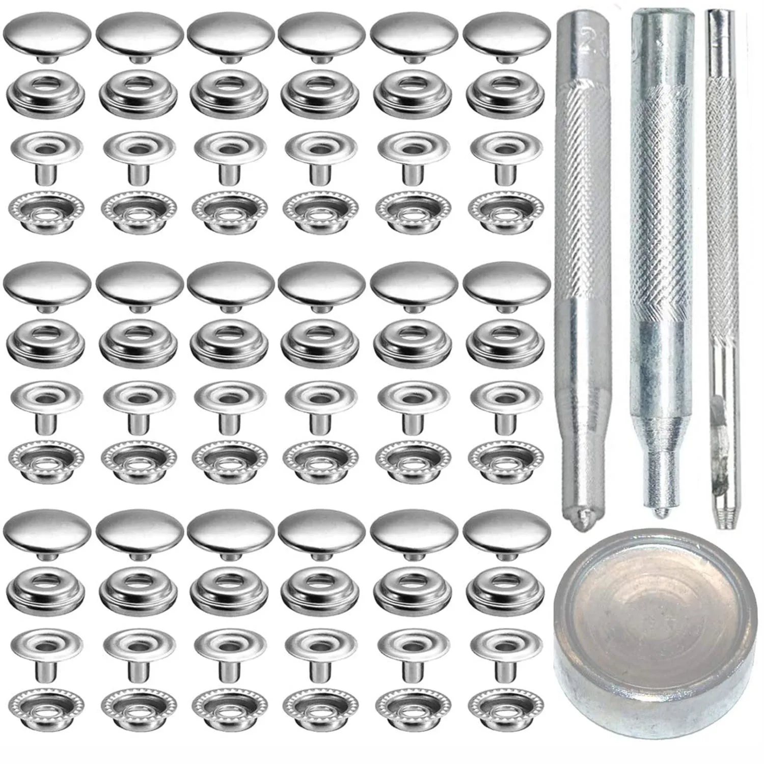 Застежка кнопки из нержавеющей стали 15 мм серебряная для морской лодки