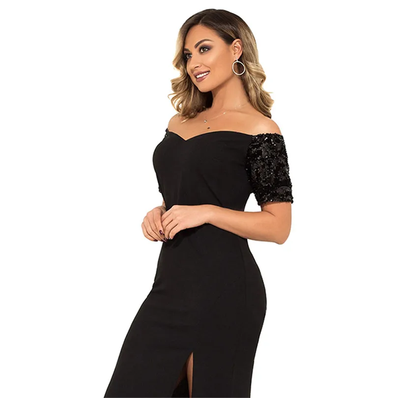 5xl 6xl 2019 платье макси большого размера элегантные вечерние платья с блестками для