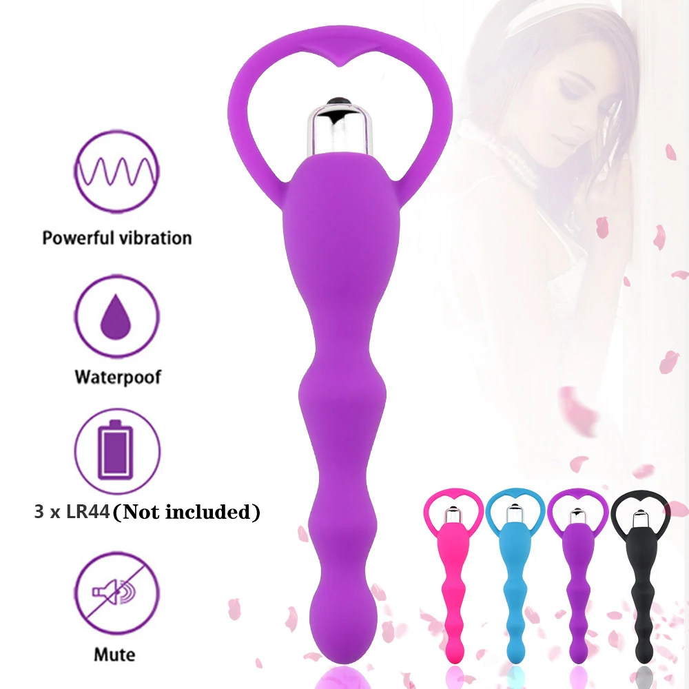 Anal Vibrator Sex Toys for Women Beads Gay Prostate Massage Smooth Butt Silicone Plug Adult Products | Красота и здоровье