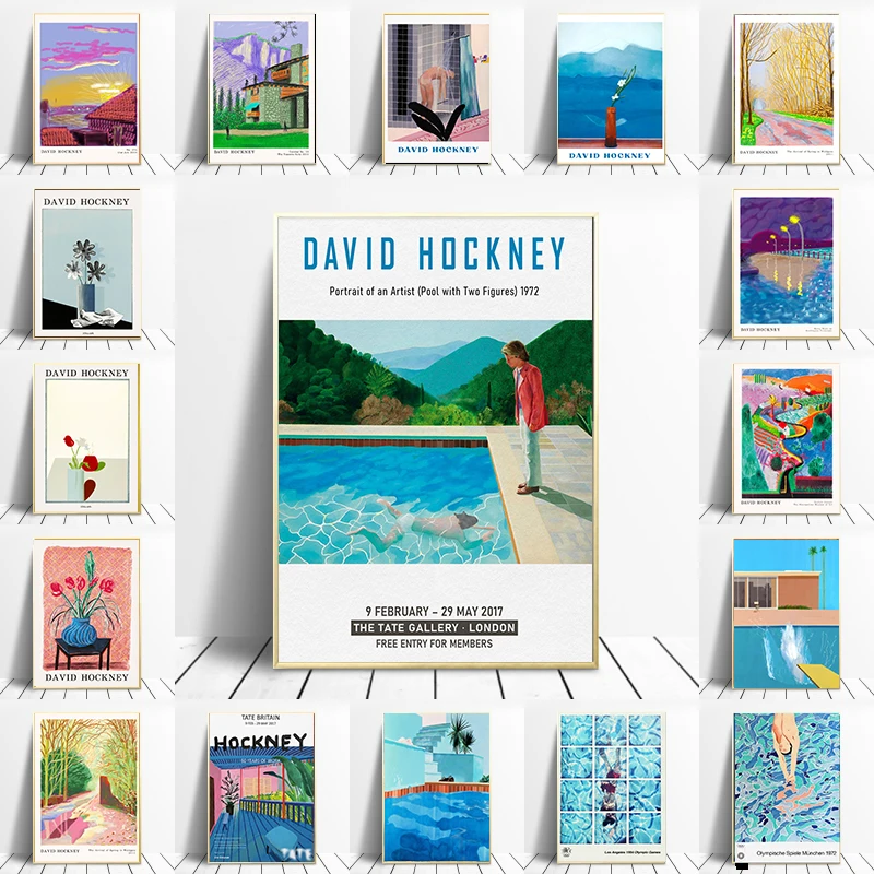 

Плакат с изображением Дэвида хокни, художественный принт, современный минималистский принт с изображением Дэвида хокни, для офиса, дома, на...
