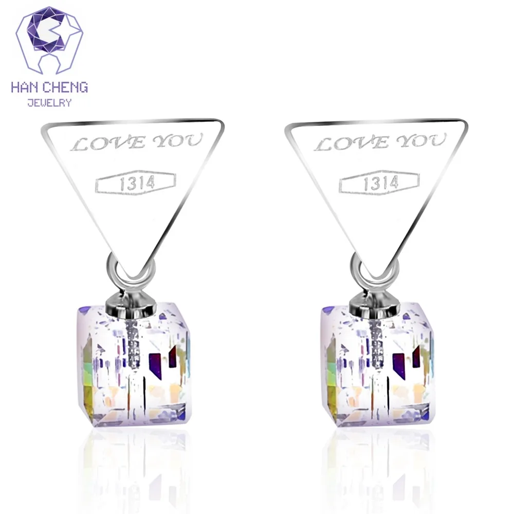 

HanCheng Новые квадратные треугольные медные гвозди, подвесные циркониевые бриллианты для женщин, ювелирные изделия, бижутерия