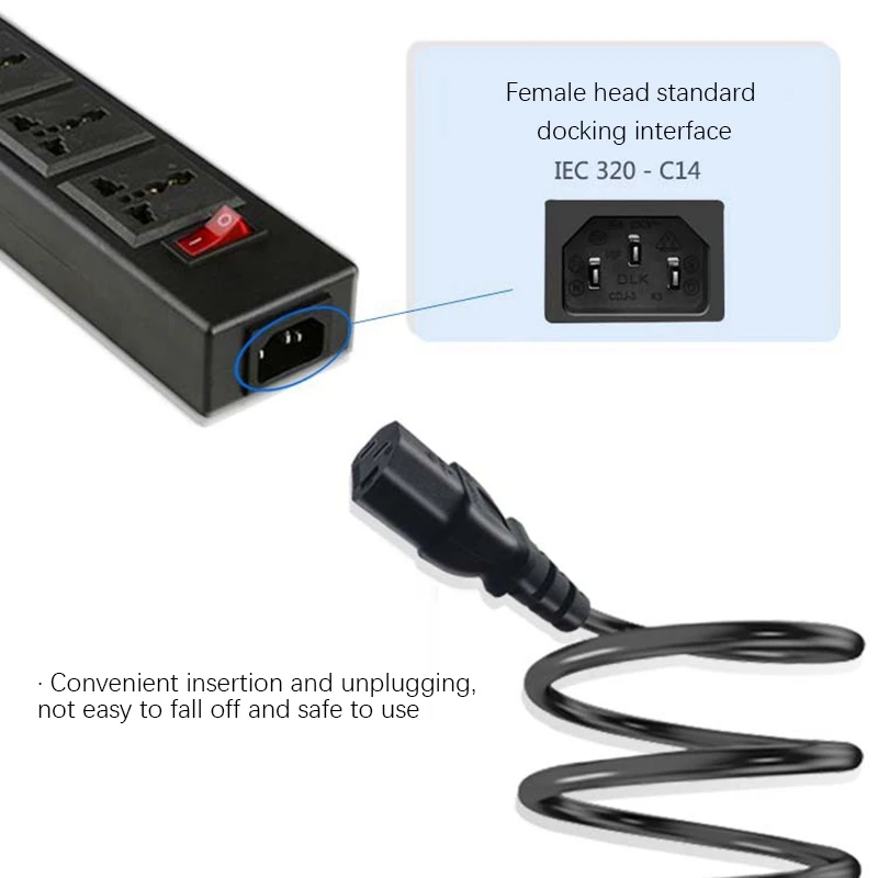 IEC 320 C13 To C20 AC Power Supply Extension Cord Adapter For PDU UPS(1.8M) | Обустройство дома