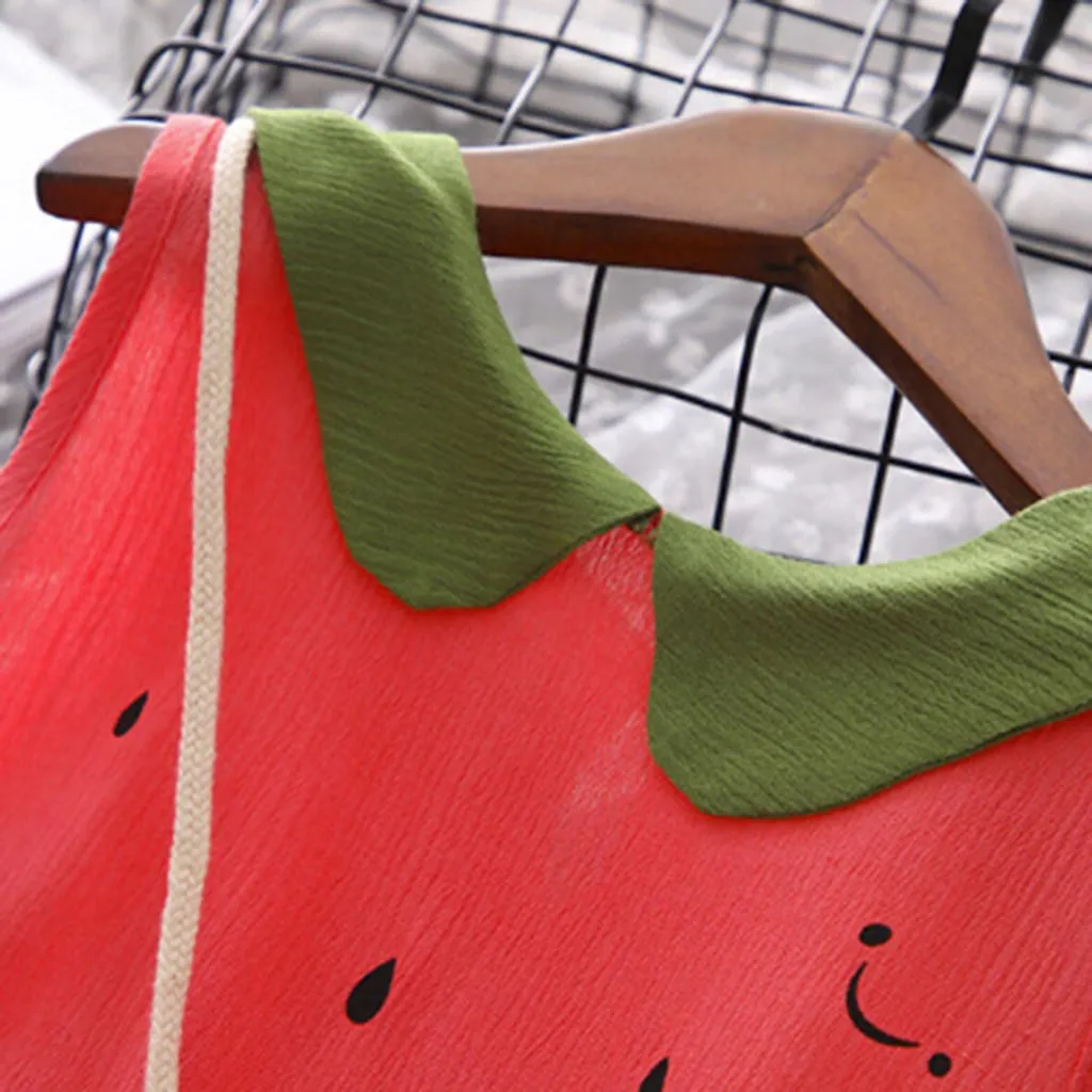 2019 г. Детские платья для маленьких девочек летнее платье милые с рисунком арбуза