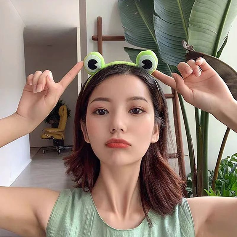 1 шт. забавная лягушка повязка на голову для макияжа милые повязки волос широкие