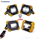 100W Портативный Точечный светильник USB светодиодный Рабочий фонарь рабочий светильник вспышки светильник Перезаряжаемые 18650 Батарея Открытый лагерь аварийный светильник
