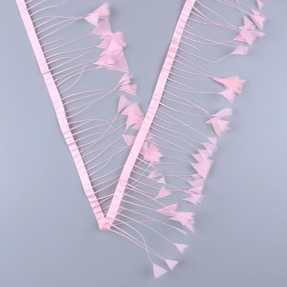 

Pink Turkey Feathers Trim Fringe Wedding Dress Sewing Carnival Accessory Cup Shade Material Natural Plumes For Crafts Wholesale