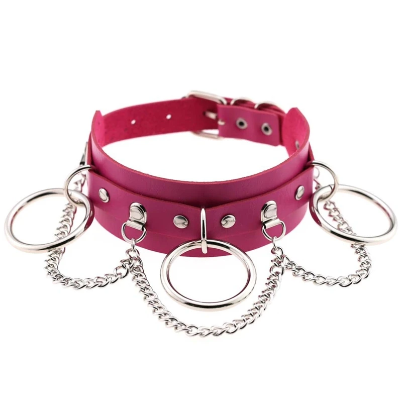 

Women Girls Leather Choker Collar Necklace Vintage Gothic Punk Rock Neckla