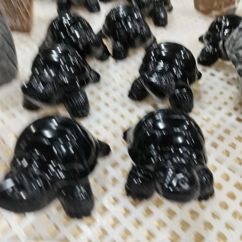 

Natural Carved Tortoise, Fine obsidian Craft Handmade Tortoise, Decorative Household Christmas gift