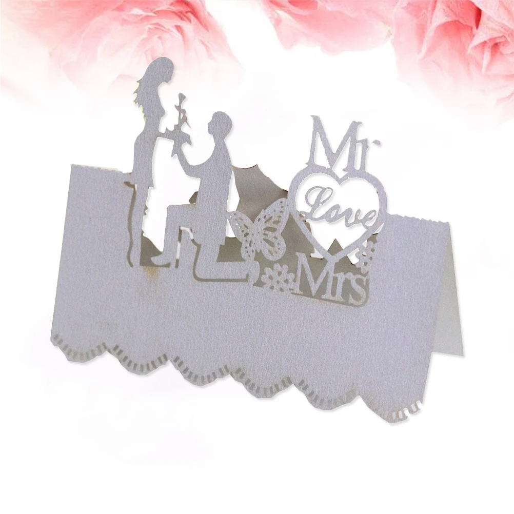 50 шт. Роскошная пустотелая элегантная карточка для сиденья на день рождения