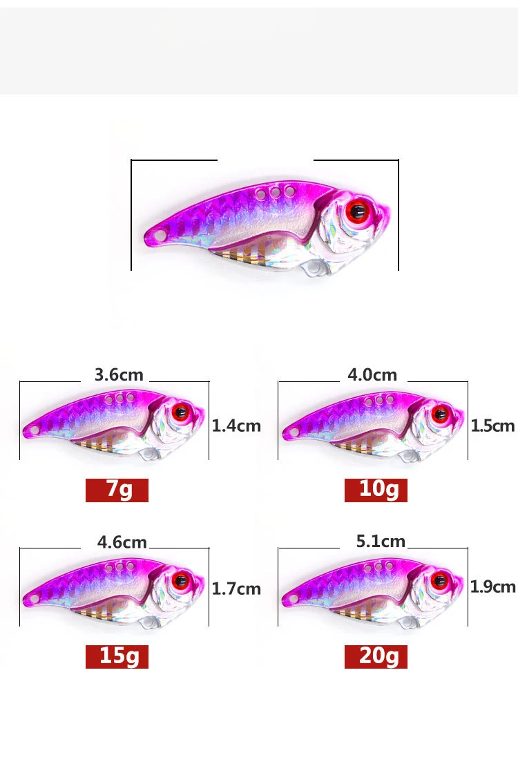 7/10/15/20g 3D EyesMetal Vib лезвие Тонущая приманка вибрации искусственная наживка Vibe для бас-щуки ловля окуня 12 Цветов