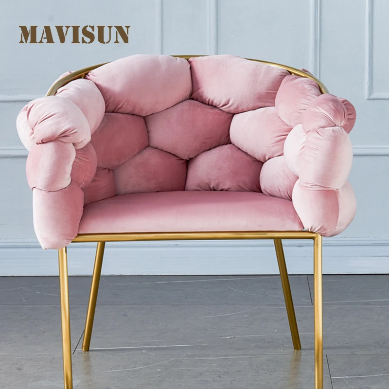 

Nordic Makeup Chair Net Red Ins Bedroom Light Luxury Dressing Table Chair Beauty Salon Nail Shop Modern Cloakroom Stool Pink