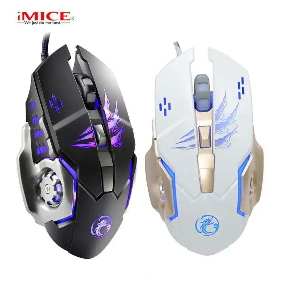 IMICE A8 Wired Mouse Long Service Time Unique Pattern ABS Adjustable DPI Computer Mouse for Computer