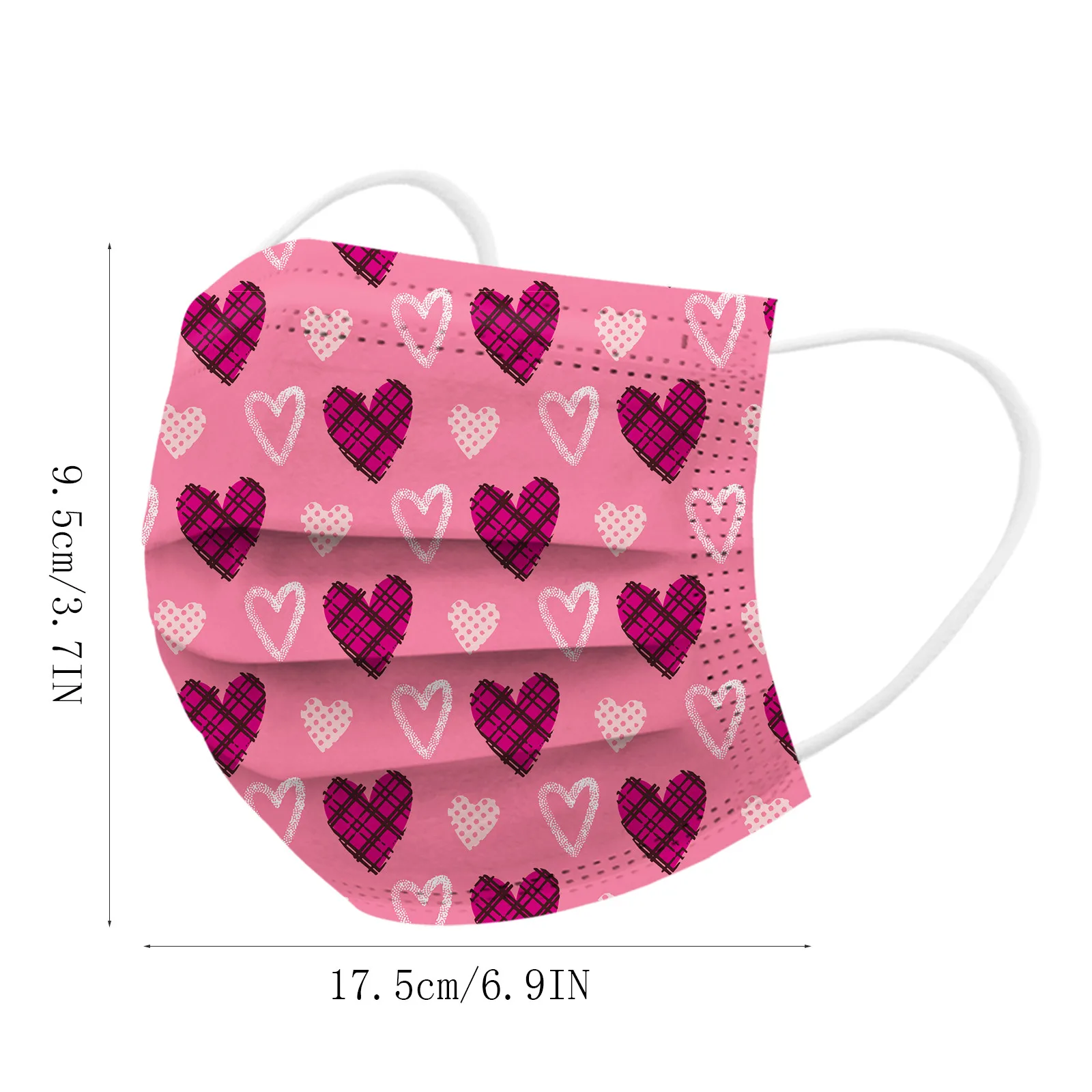 

Adult Valentine Day Disposable Face Mask 3ply Earloop Dustproof Mouth Mask Breathable Anti-pollution Pm2.5 Masque 10-100pcs