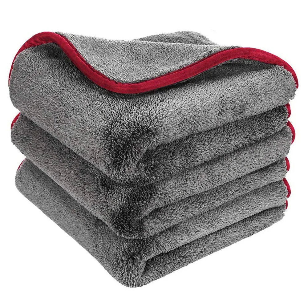 

1/3Pcs 220gsm 40x40cm Car Wash Microfiber Towels Super Thick Plush Edgeless Towel Car Care Cloth Detailing Auto Cleaning Tool