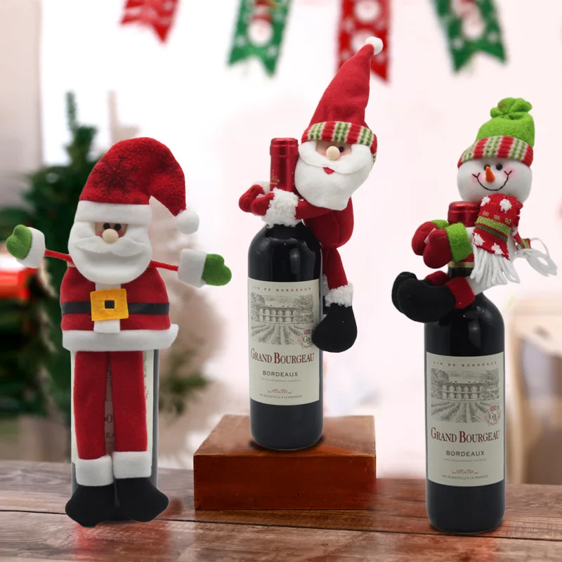 

Christmas Table Decorations Bottle Cover Holding Bottle Doll Wine Bottle Decoration Bar Restaurant Layout Home Decoration