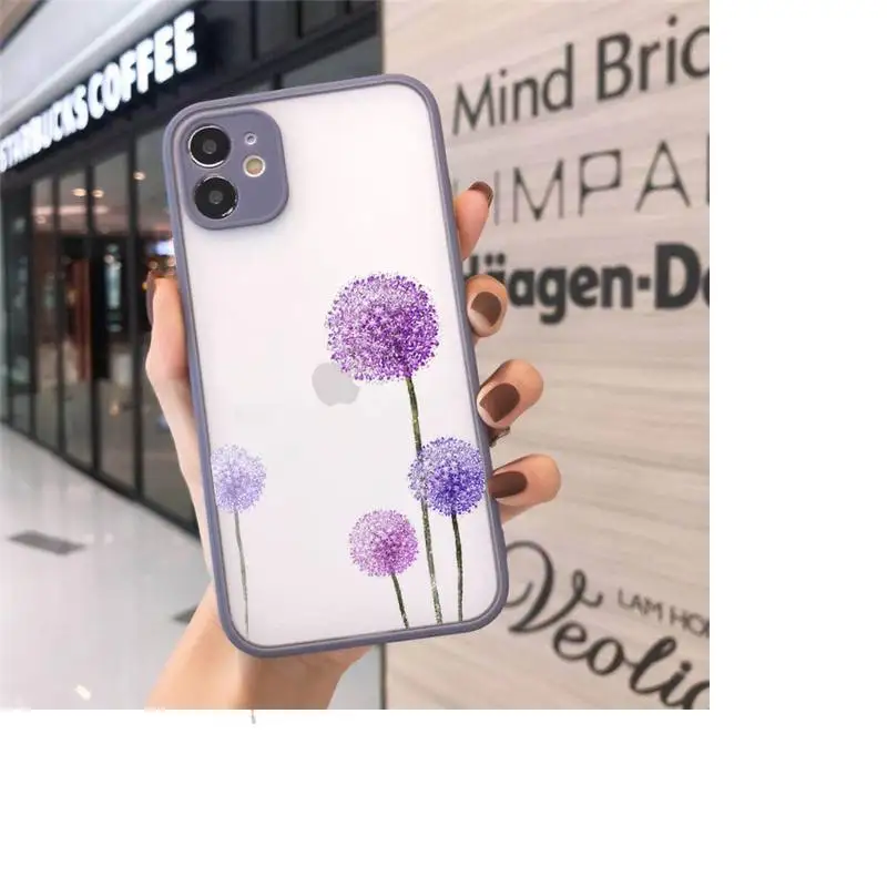 

Simple Lavender Purple Flowers Phone Cases matte transparent For iphone 7 8 11 12 plus mini x xs xr pro max cover