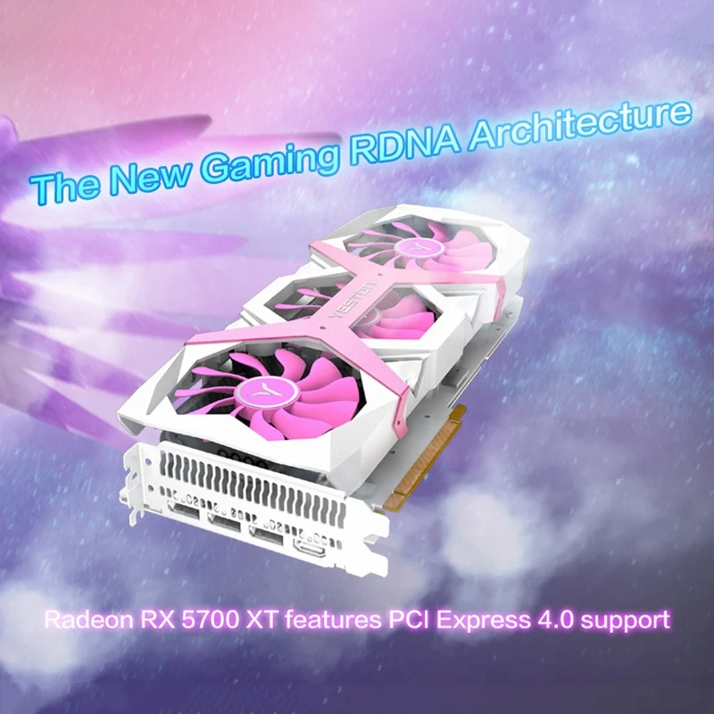 Yeston RX5700XT-8G D6 PA графическая карта Navi 10/7Nm рднк PCI Express 4 0 низкая Мощность потребление