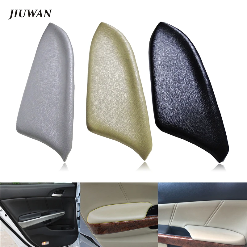 1 Pair Car Front Door Panel Armrest Lids Console Pad Handle Cover Premium Leather Auto Accessories For Honda Accord 2008-2012