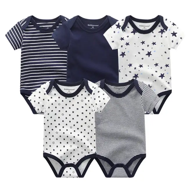 2023 Baby Rompers 5-pack infantil Jumpsuit Boy clothes Summer High quality Striped newborn ropa bebe Clothing kids Costume 2