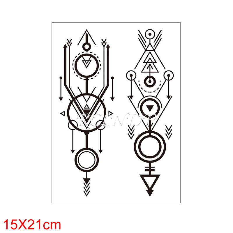 Водостойкая Временная тату-наклейка тотем геометрический символ стрелка
