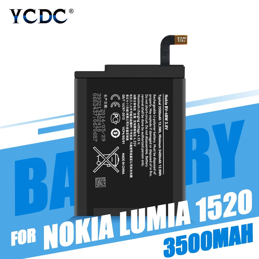 

High Quality 3500mAh BV-4BW Battery for Nokia Lumia 1520 MARS Phablet RM-937 Lithium-ion polymer Phone battery
