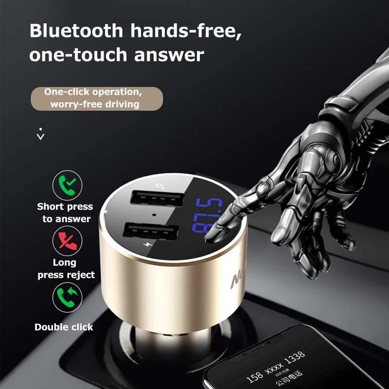 JINSERTA Bluetooth fm-передатчик Автомобильный MP3-плеер без потерь HiFi стерео музыкальный