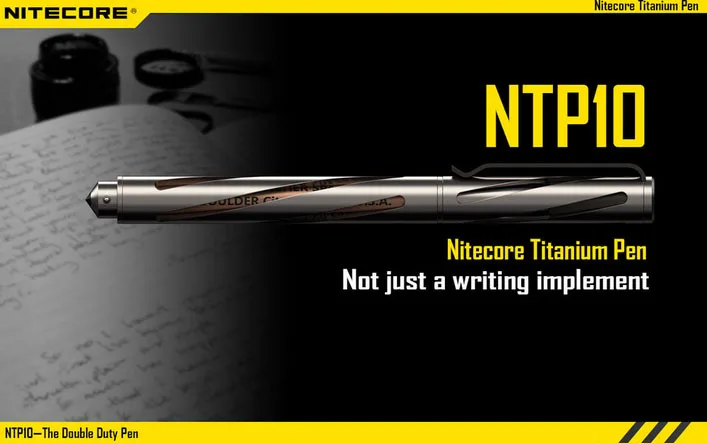 Титановая тактическая ручка NITECORE NTP10 конический наконечник из вольфрамовой