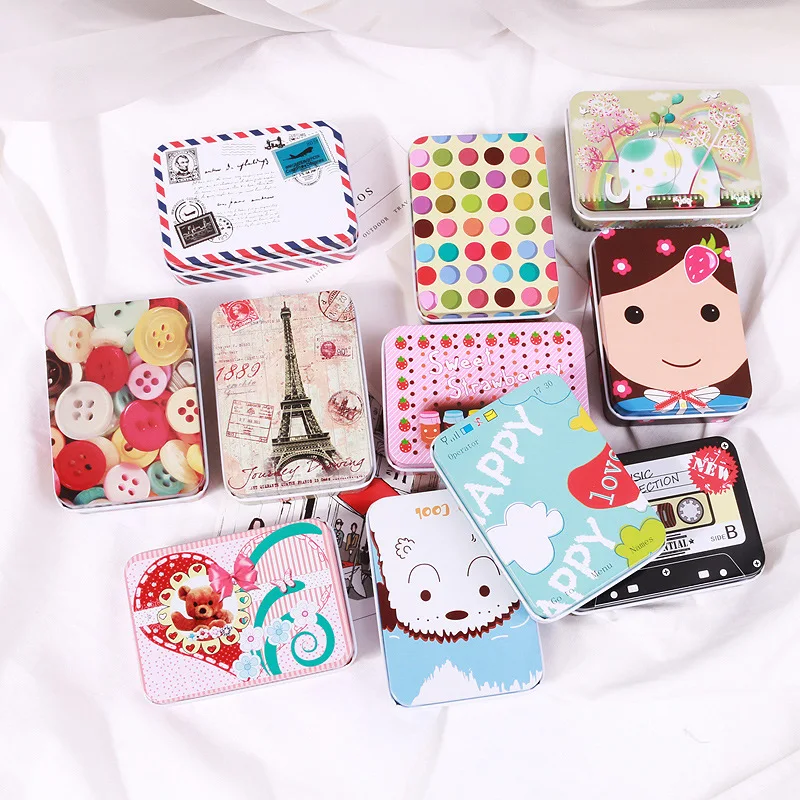 Мини милый мультфильм оловянный металлический ящик для хранения коробка конфет