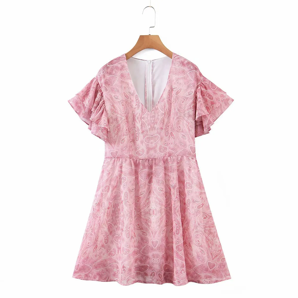 Розовый кешью с цветочным принтом в винтажном стиле Сезон лето пикантные traff zaraed