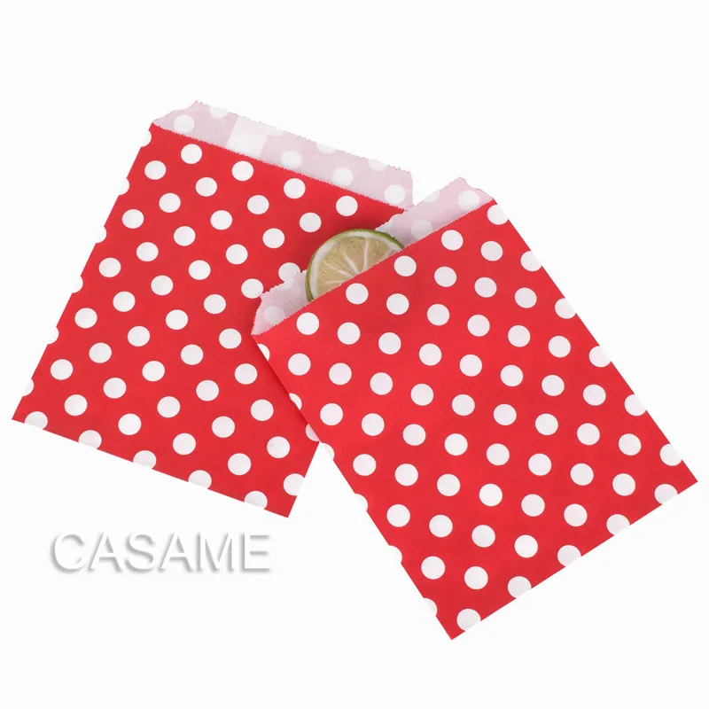pink dot 25pcs Свадебный подарок для гостей пакет сумки печенья пакет подарки на праздник Декор упаковочные бумажные пакеты - Цвет: pink dot 25pcs