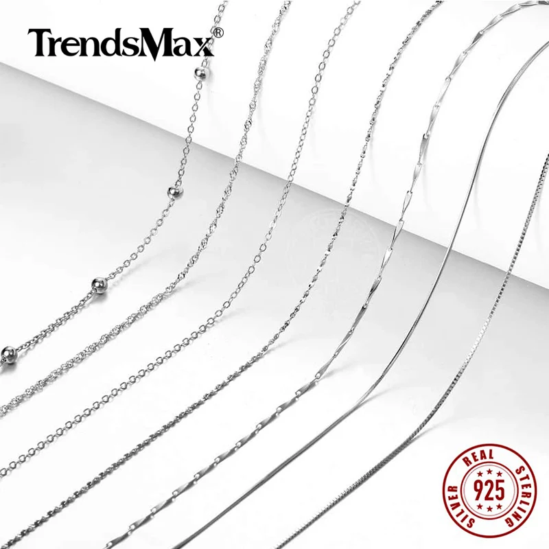 Ожерелье Trendsmax скрученное в воде змеиная коробка Сингапур Ignot звеньевая цепь