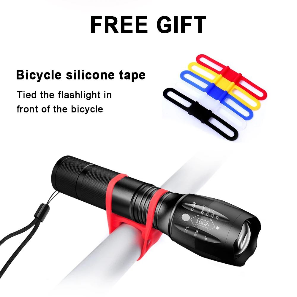 Светодиодный фонарик Ультраяркий перезаряжаемый фонарь T6/L2/V6 Кемпинговый для