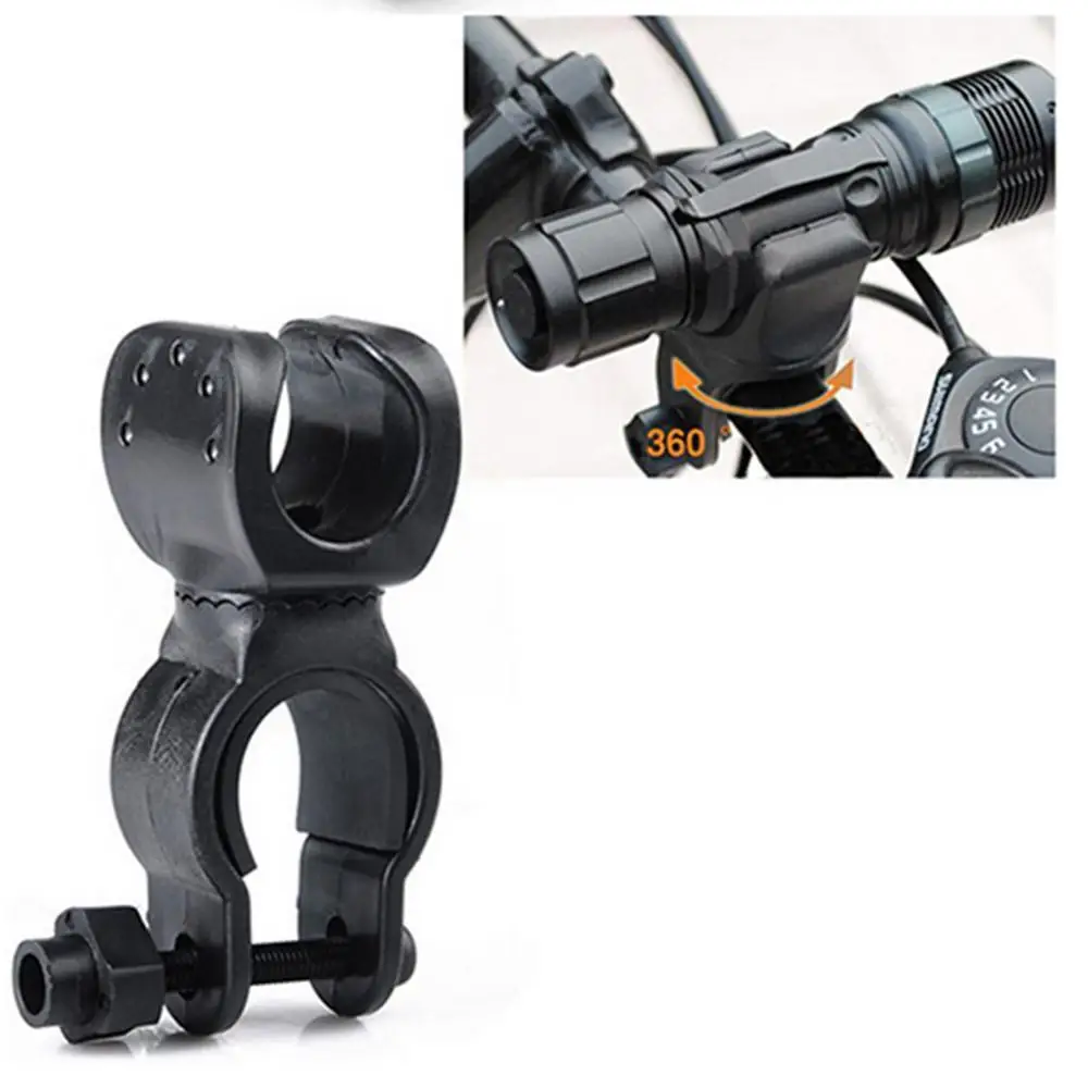 

360 Degree Cycling Clip Clamp Rotation Bike Flashlight Torch Mount LED Head Front Light Holder Bicycle Bike Torch Clip Clamp
