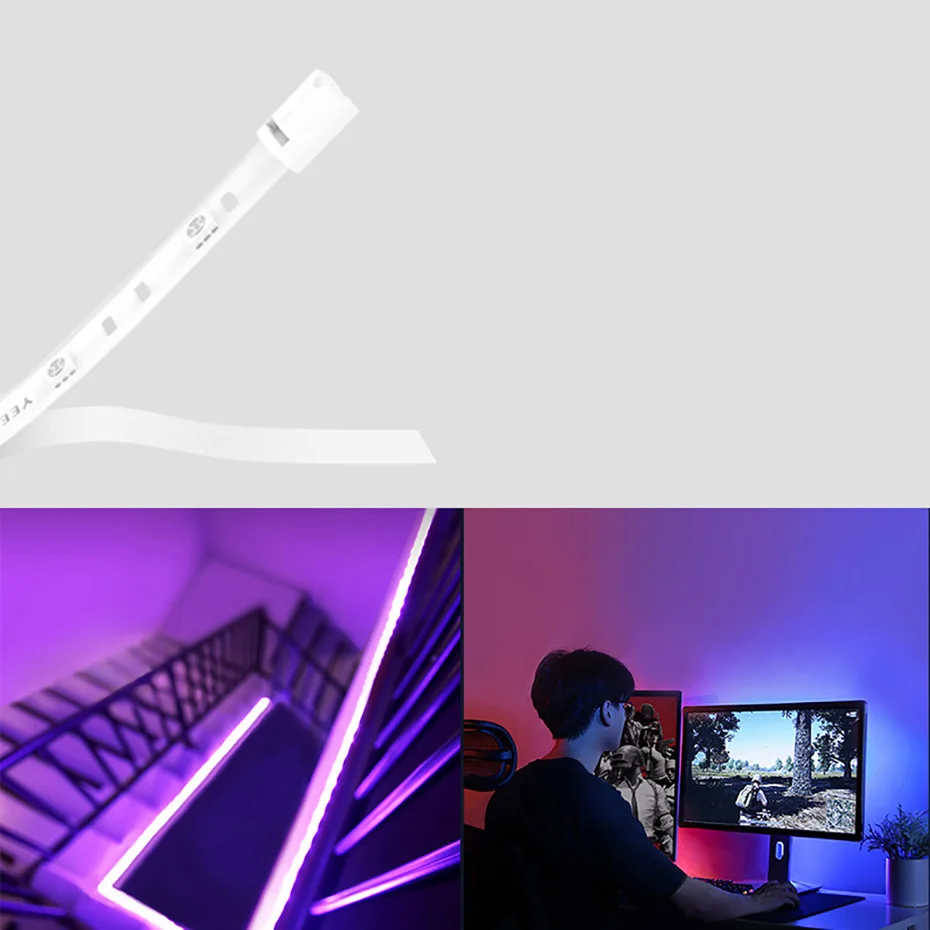 Xiao mi Yeelight умная световая полоса плюс 1 м выдвижной светодиодный проводник цвета RGB огни работа Alexa Google Assistant mi домашняя Автоматизация