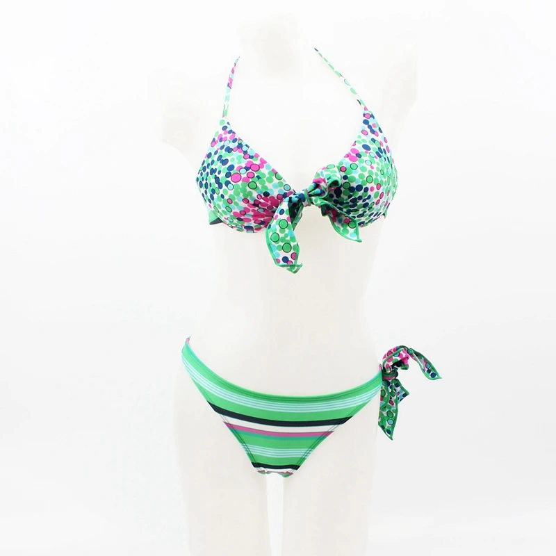 Купальник бикини с цветами и бантиком купальник на косточках пуш ап для девочек