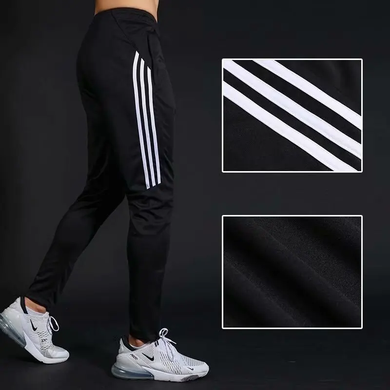 Штаны на молнии с карманами для спортзала бега мужские спортивные тренировочные
