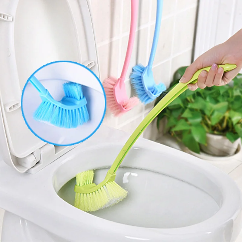 

Strong Toilet Cleaning Brush Plastic Scrubber Curved Clean Side Bending Handle Corner Brush Bathroom WC Cleaning Toilet Supplies