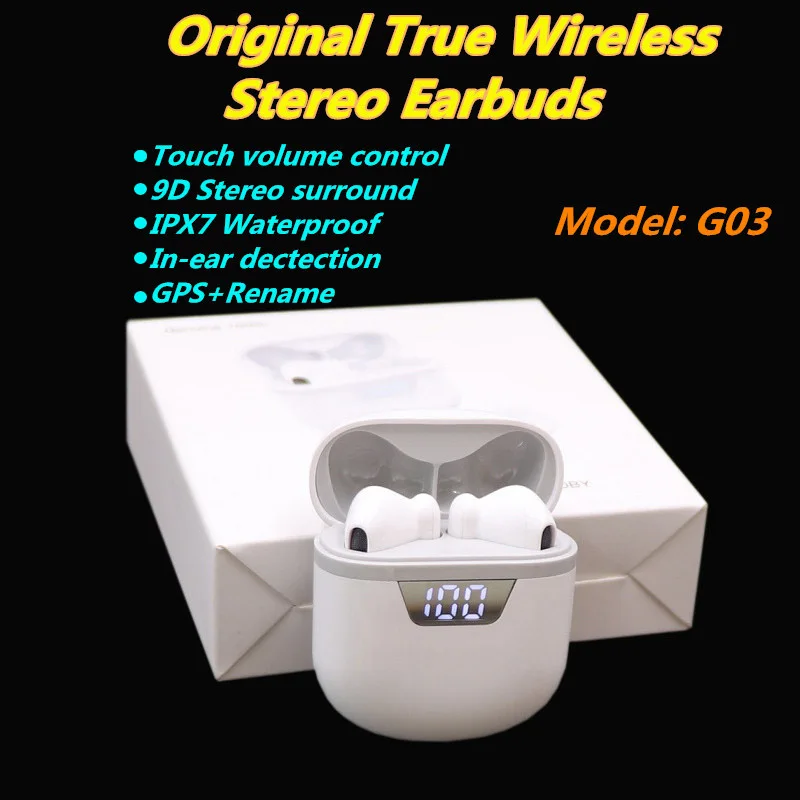 Оригинальный G03 наушники-вкладыши TWS вкладыши Bluetooth наушники мини беспроводные