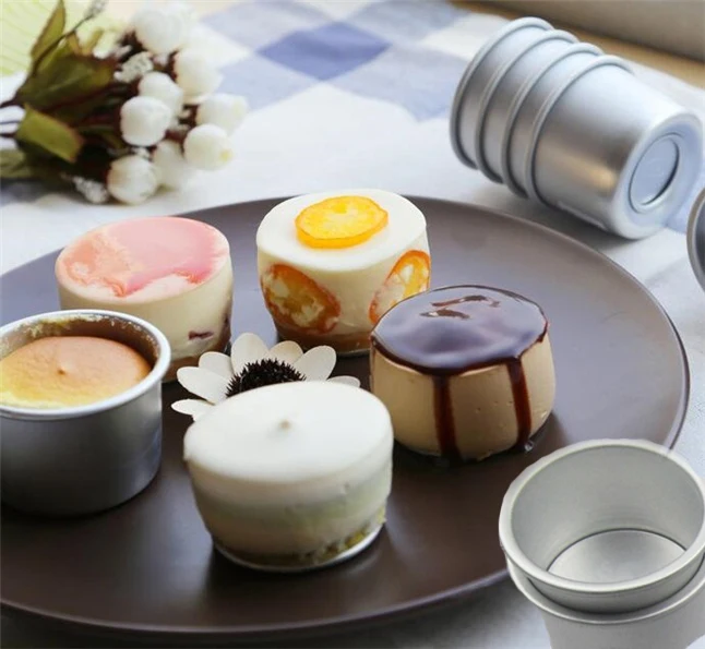 5 шт. круглая форма для мини-тортов из алюминиевого сплава кекс пудинг DIY Съемный