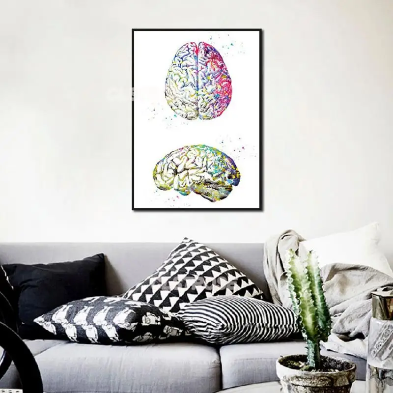 

The Body Structure Skeleton Poster Brain Marrow Canvas Painting Wall Decoration Biological Room Wall Decoration Frameless Style