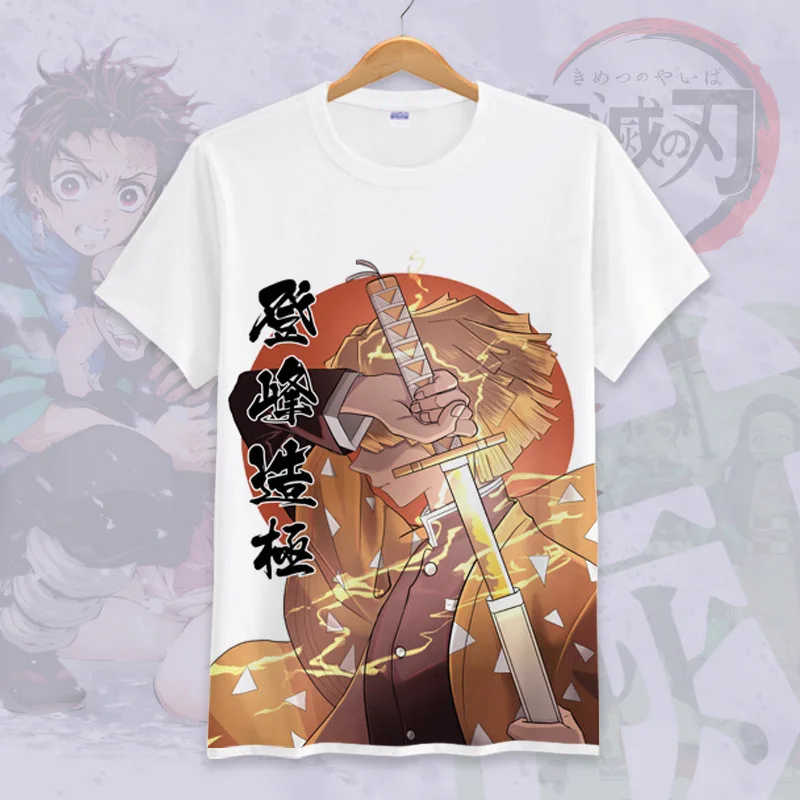 Demon Slayer: Kimetsu no Yaiba Rengoku Kyoujurou cosplay Costumes Summer adult kids short-sleeved T-shirt Oversized loose T-shir |