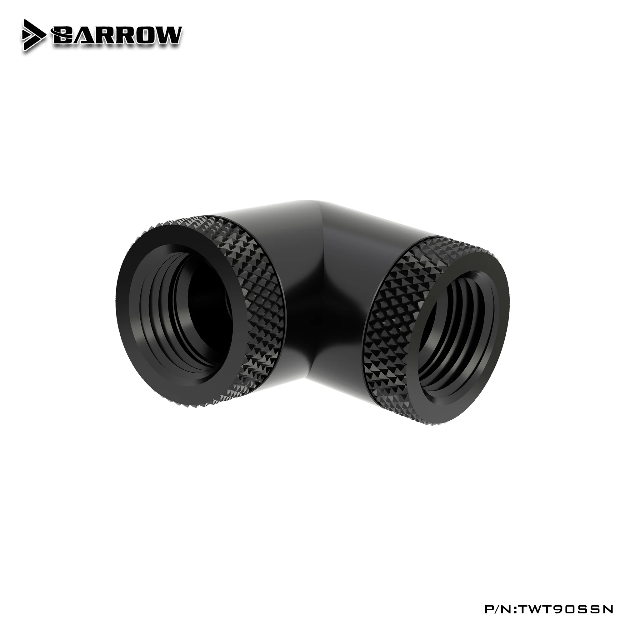 Barrow TWT90SSN 8pcs PC Water Cooling 90 Degree Fitting G1/4 Dual Female Silver/Black/White/Gold Adaptors enlarge