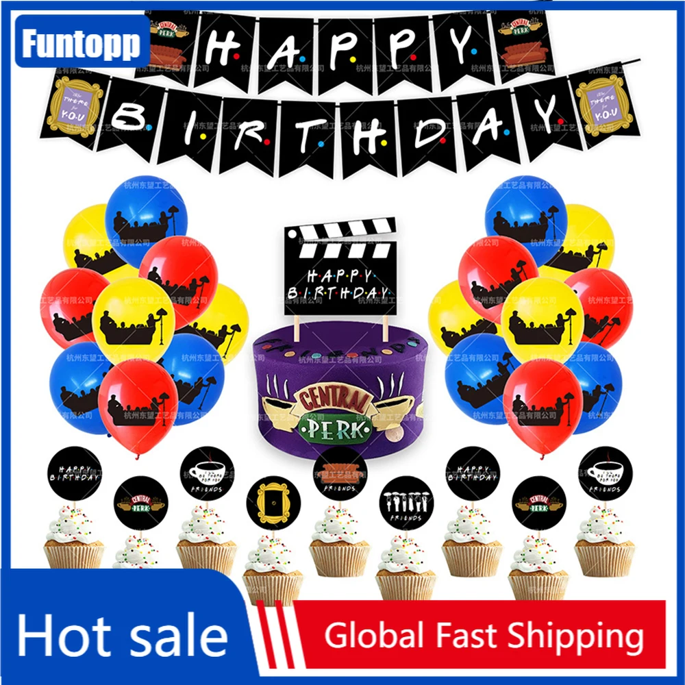 1 компл. Друзья ТВ Показать фотообои украшения воздушные шары торт Topper | Дом и сад