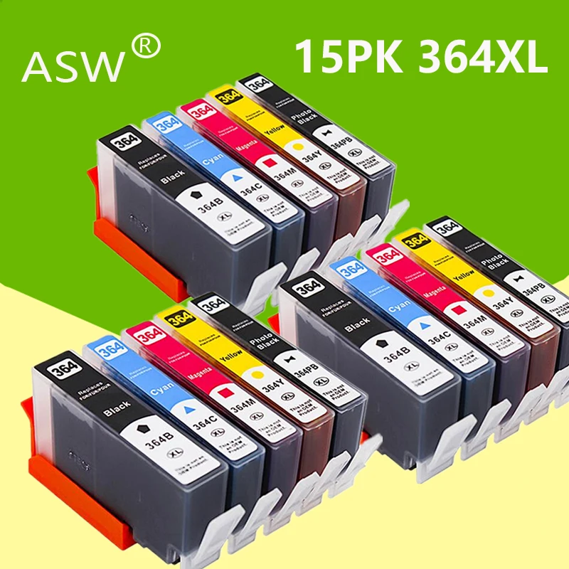 Совместимый сменный чернильный картридж ASW 364XL для HP 364 XL Photosmart 5510 5515 5520 B109a 7520 Deskjet