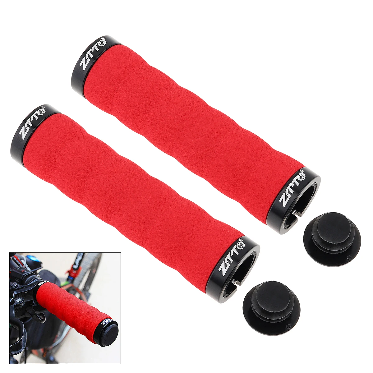 

2pcs/lot G-505 Lockable Cycling Bicycle Handle bar Grips with Cover and Sponge Surface For MTB Handlebar