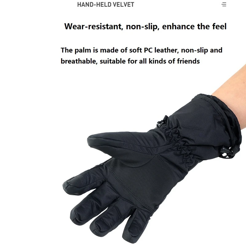 

Winter Outdoor Glove 3.7V Electric Heated Keep Warm Gloves Windproof Waterproof Unisex, for Cycling, Skiing, Bicycle