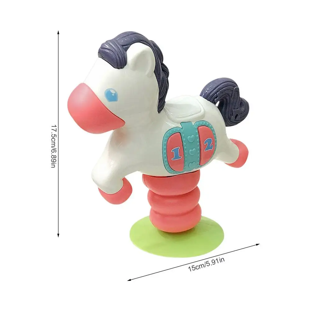 

Baby Feeding Dining Soothing Toys With Music Table Sucker Toy Pony Aircraft Shape Hand Shaker Sensory Education Accessory